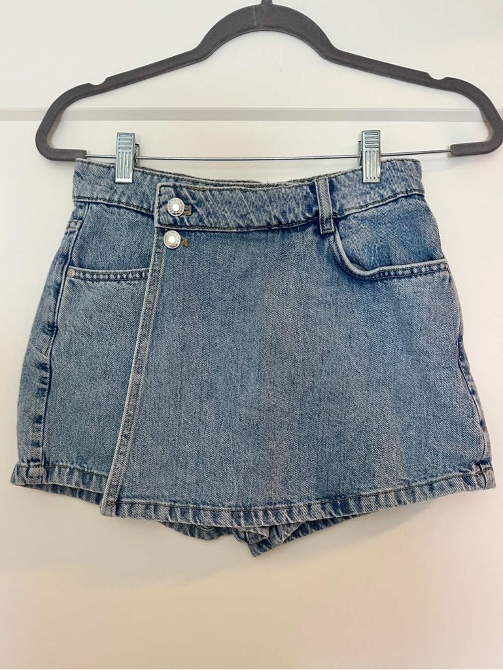 Mango Denim Skort Shorts - Light Blue Women’s Casual Bottoms